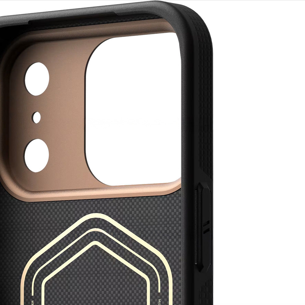 Handyhülle für iPhone 17 Pro Max, Urban Armor Gear UAG Fibr Armr MagSafe, Schwarz / Braun