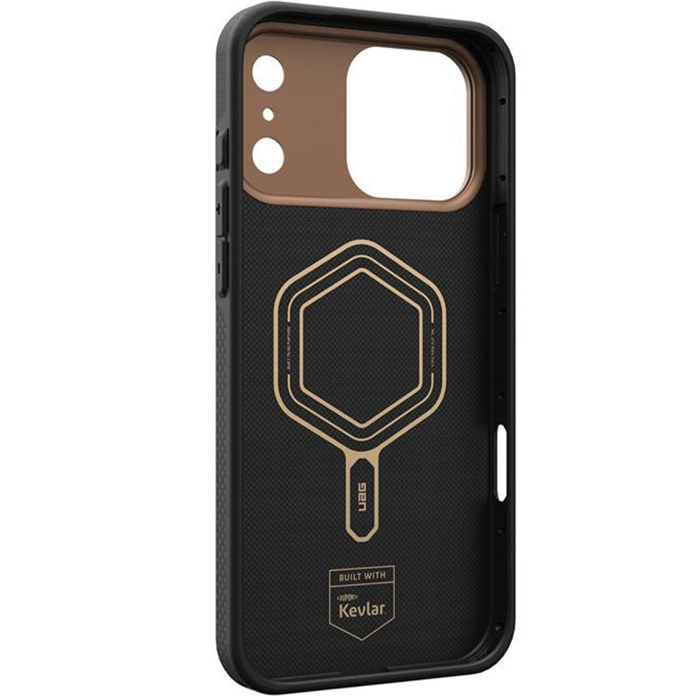Handyhülle für iPhone 17 Pro Max, Urban Armor Gear UAG Fibr Armr MagSafe, Schwarz / Braun