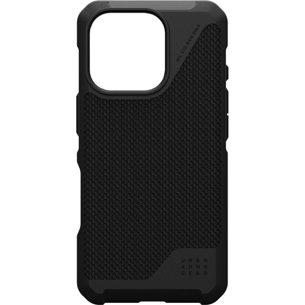 Handyhülle für iPhone 16 Pro, Urban Armor Gear Metropolis LT Mag mit MagSafe, Schwarz mit Kevlar