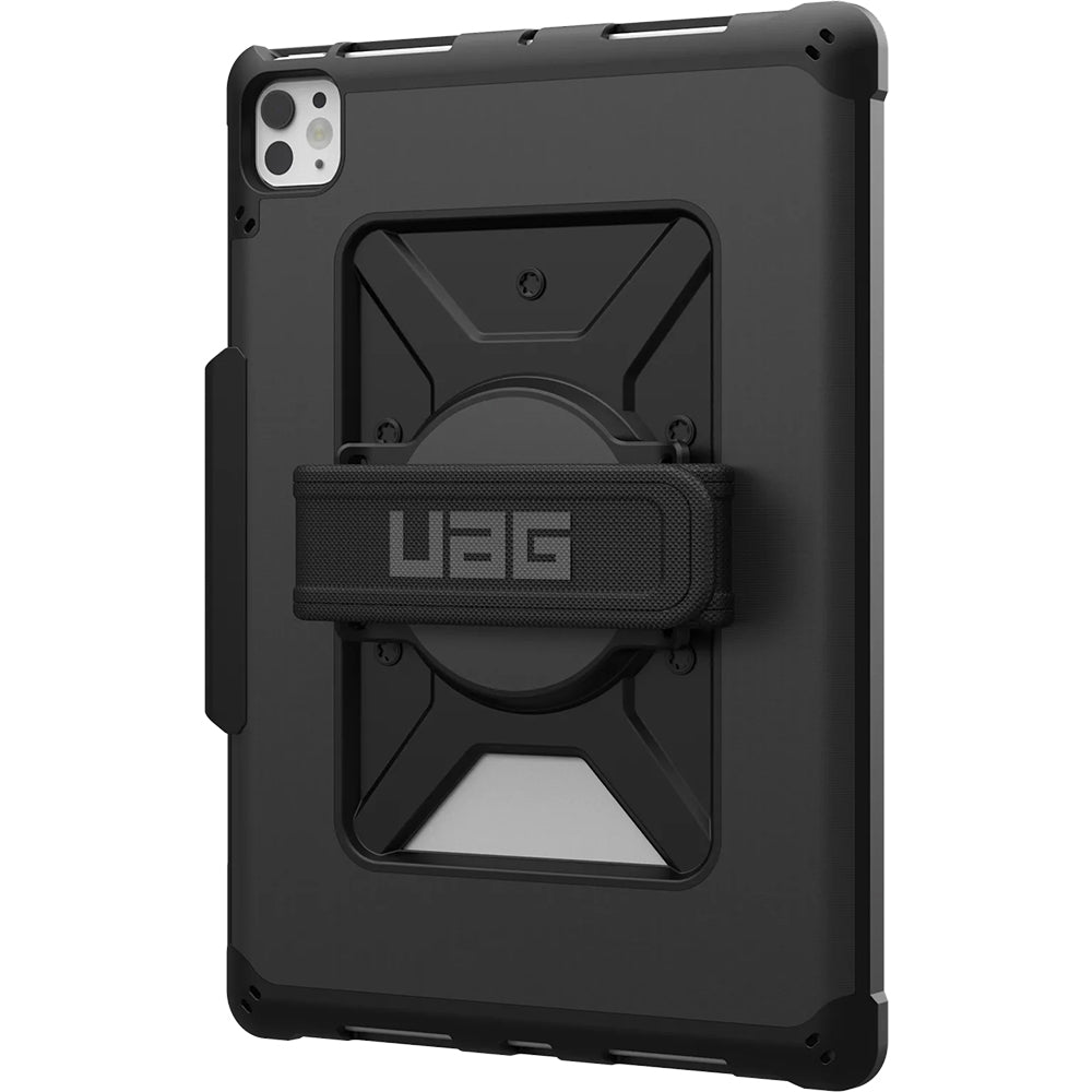 Robuste Schutzhülle für iPad Pro 11" 2025 / 2024, Urban Armor Gear Metropolis Hand Strap, mit 360° Handriemen, Schwarz