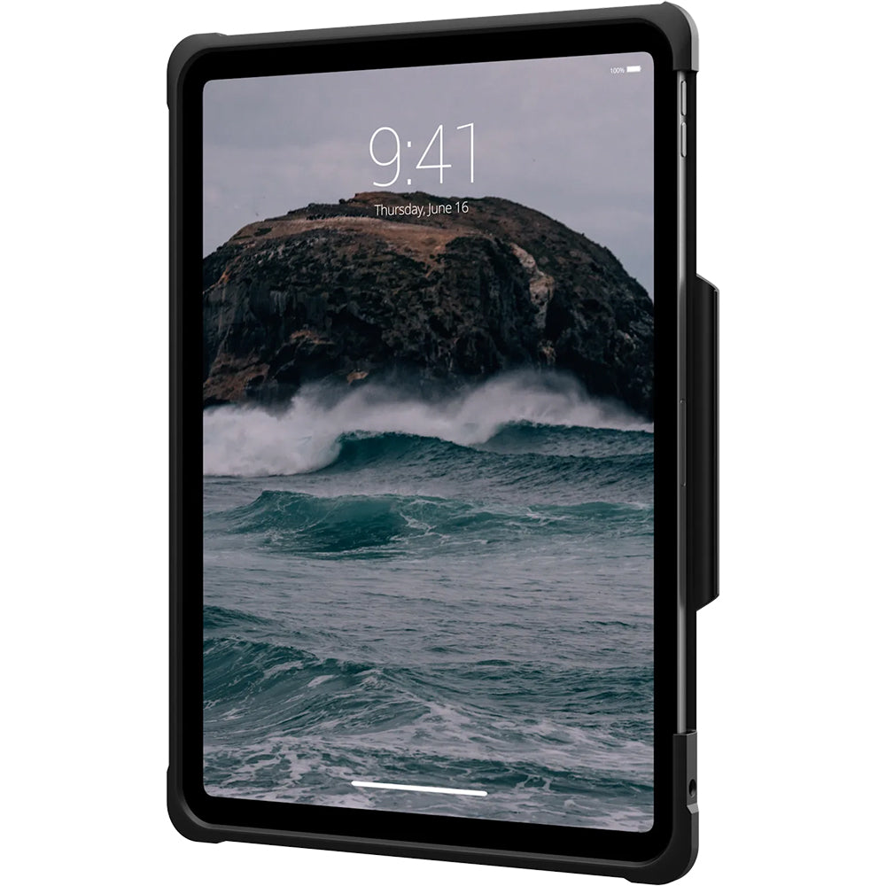 Robuste Schutzhülle für iPad Pro 11" 2025 / 2024, Urban Armor Gear Metropolis Hand Strap, mit 360° Handriemen, Schwarz