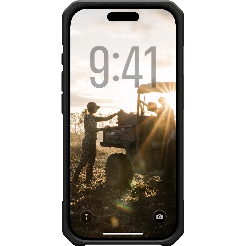 Handyhülle für iPhone 17 Pro, Urban Armor Gear Monarch Pro Mag mit MagSafe, Olivgrün/Schwarz mit Kevlar