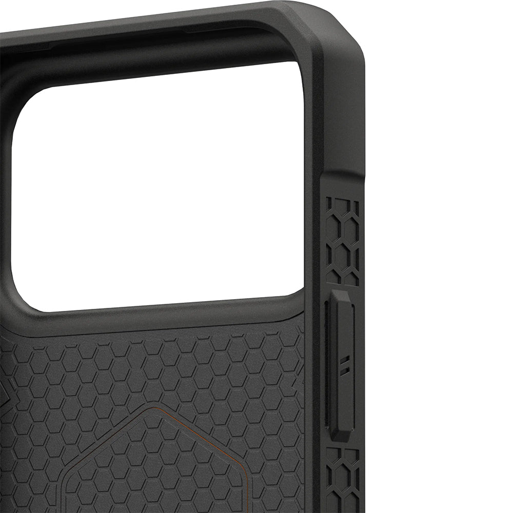 Handyhülle für iPhone 17 Pro Max, Urban Armor Gear Monarch Pro Mag mit MagSafe, Orange mit Schwarzen Elementen