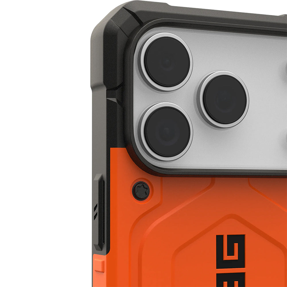 Handyhülle für iPhone 17 Pro, Urban Armor Gear Pathfinder Mag mit MagSafe, Orange mit Schwarzen Elementen