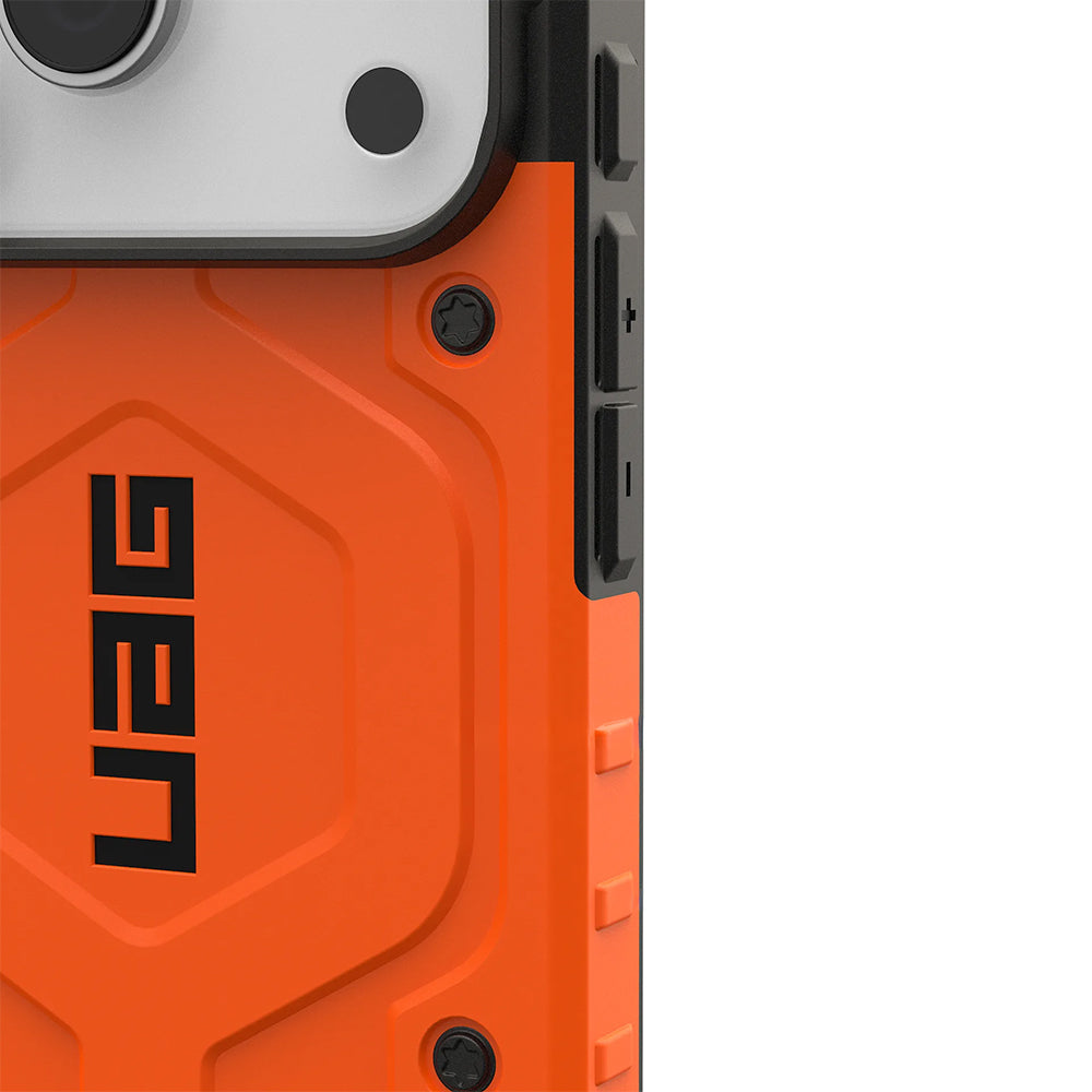 Handyhülle für iPhone 17 Pro, Urban Armor Gear Pathfinder Mag mit MagSafe, Orange mit Schwarzen Elementen