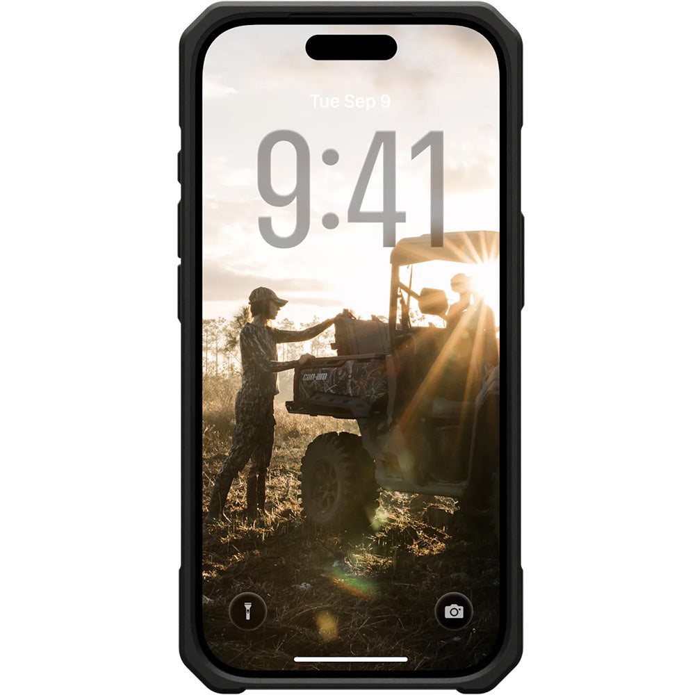 Handyhülle für iPhone 17 Pro, Urban Armor Gear Monarch Pro Mag mit MagSafe, Orange mit Schwarzen Elementen