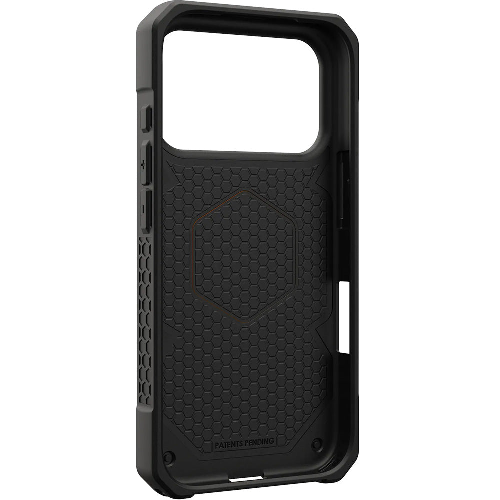 Handyhülle für iPhone 17 Pro, Urban Armor Gear Monarch Pro Mag mit MagSafe, Orange mit Schwarzen Elementen