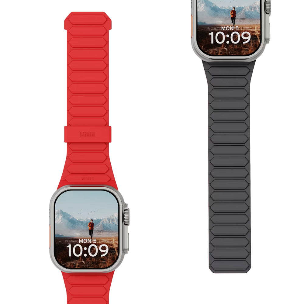 Armband für Apple Watch 49/46/45/44 mm, Urban Armor Gear Pathfinder, Rot-Graphite
