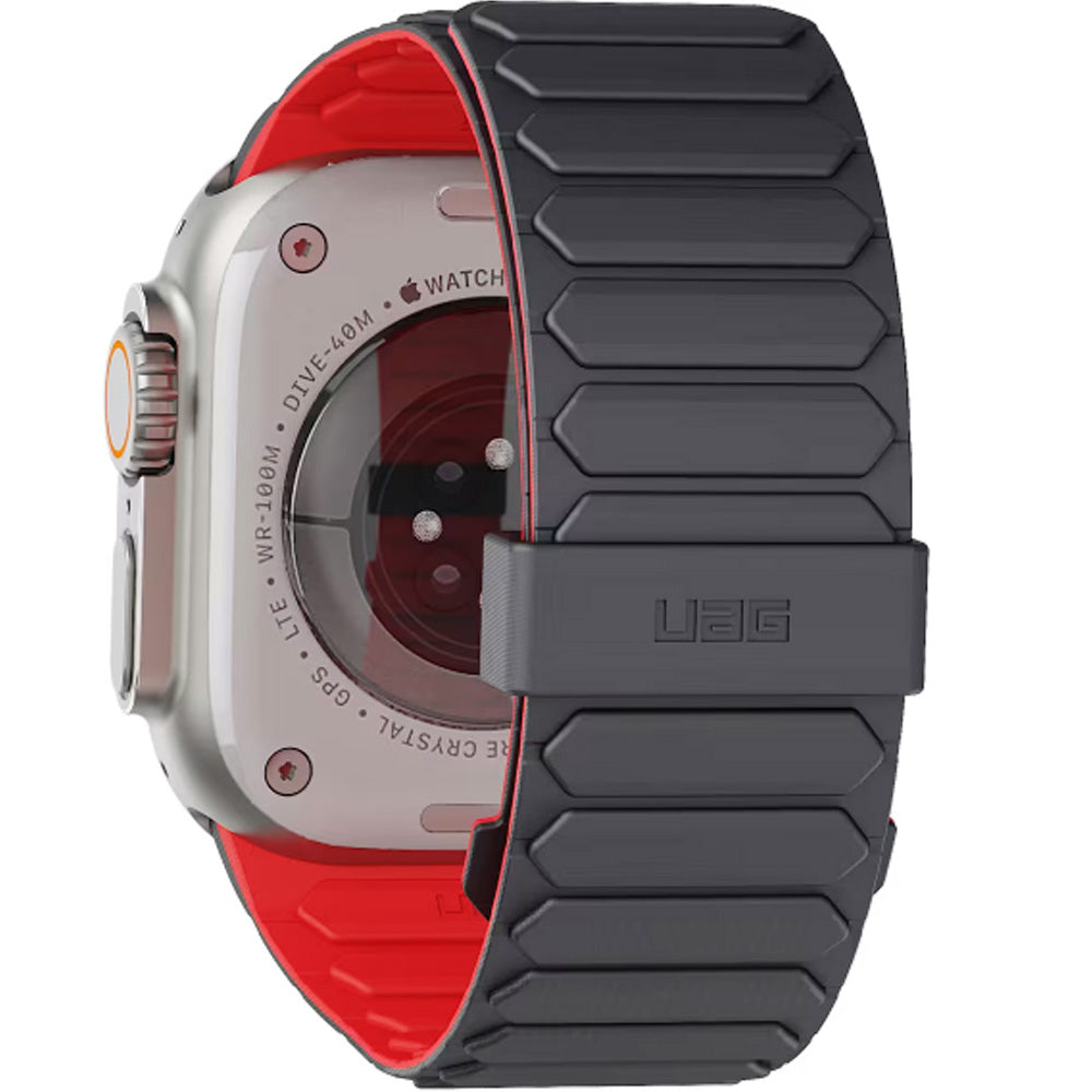 Armband für Apple Watch 49/46/45/44 mm, Urban Armor Gear Pathfinder, Rot-Graphite
