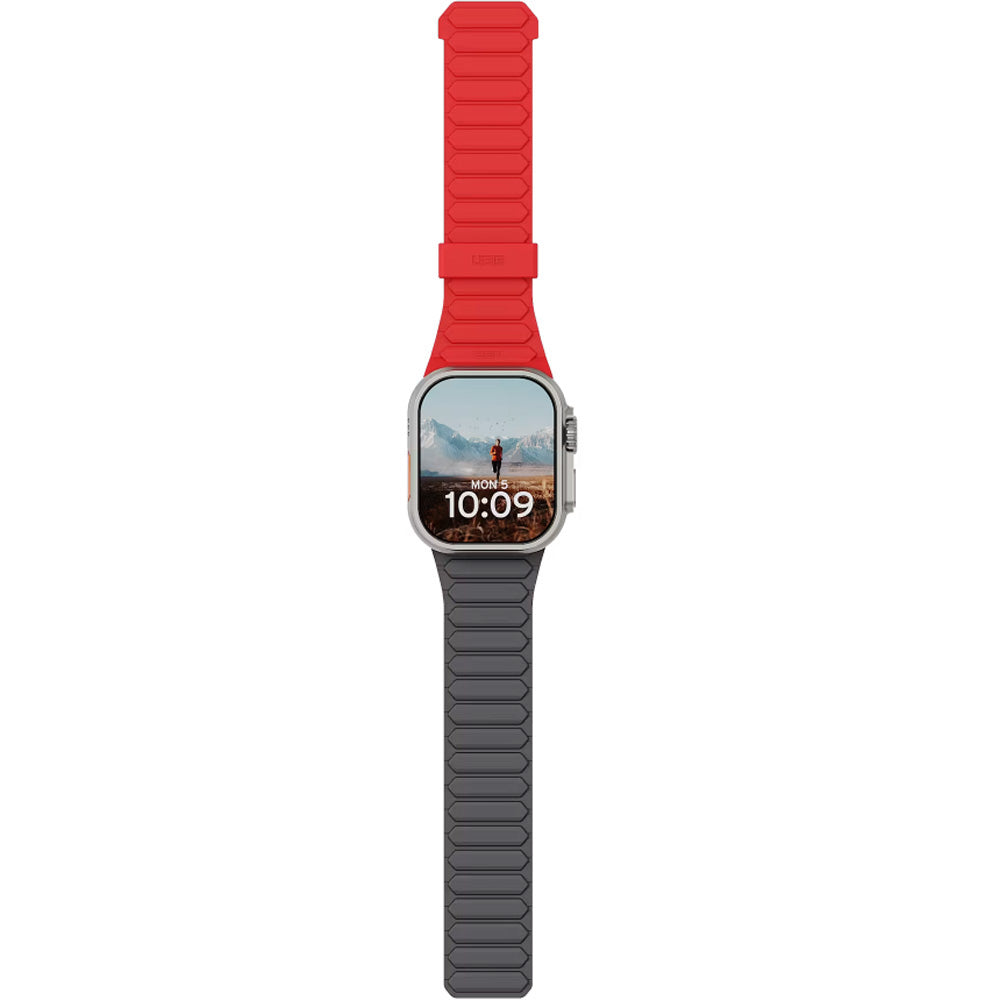 Armband für Apple Watch 49/46/45/44 mm, Urban Armor Gear Pathfinder, Rot-Graphite