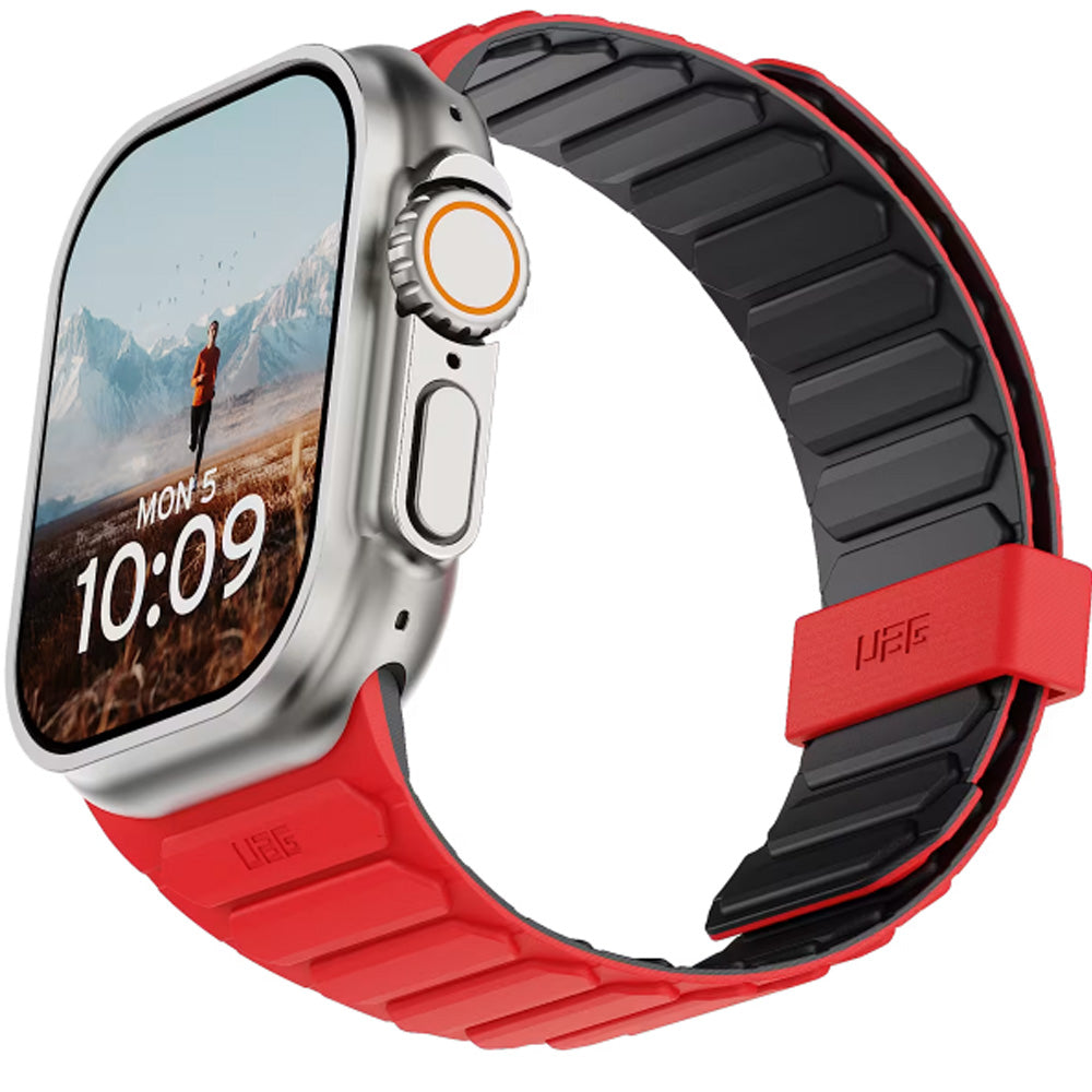Armband für Apple Watch 49/46/45/44 mm, Urban Armor Gear Pathfinder, Rot-Schwarz