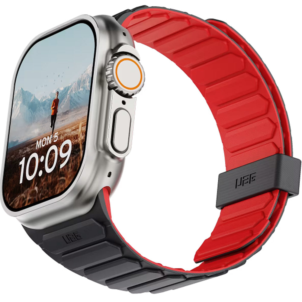 Armband für Apple Watch 49/46/45/44 mm, Urban Armor Gear Pathfinder, Rot-Schwarz