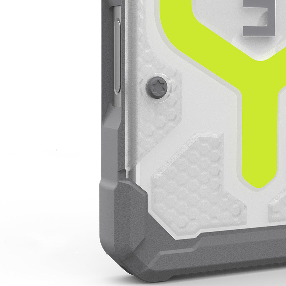 Handyhülle für iPhone 17 Pro, Urban Armor Gear Pathfinder Clear Mag mit MagSafe, Transparent und Gelb