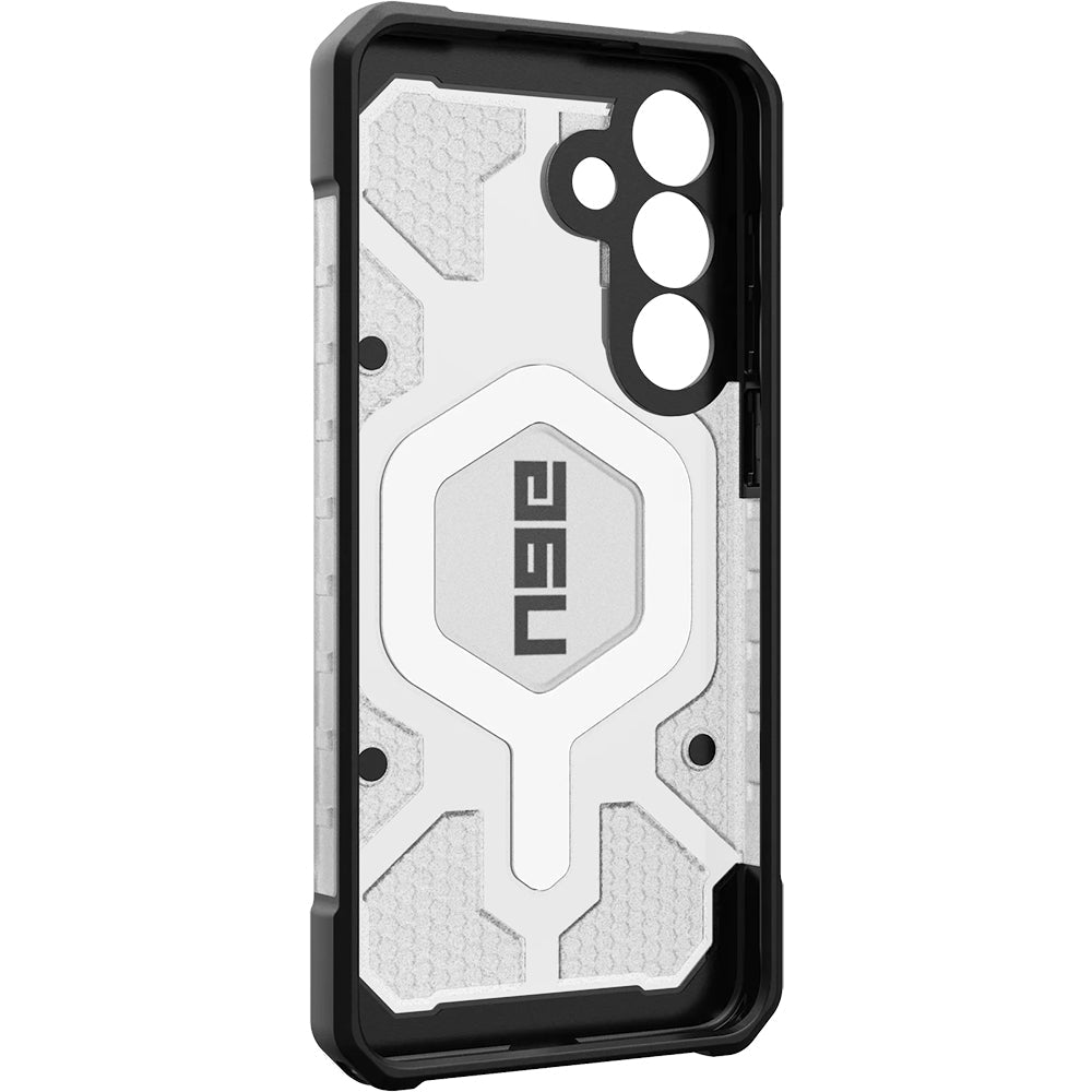 Handyhülle für Galaxy S25 FE, Urban Armor Gear Pathfinder Clear Magnet, Weiß-Schwarz