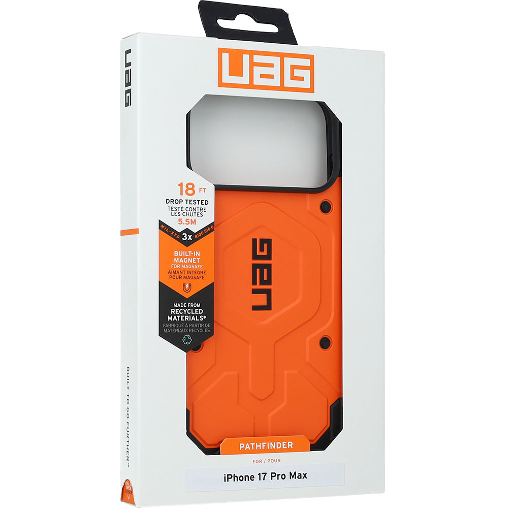 Handyhülle für iPhone 17 Pro Max, Urban Armor Gear Pathfinder Mag mit MagSafe, Orange mit Schwarzen Elementen