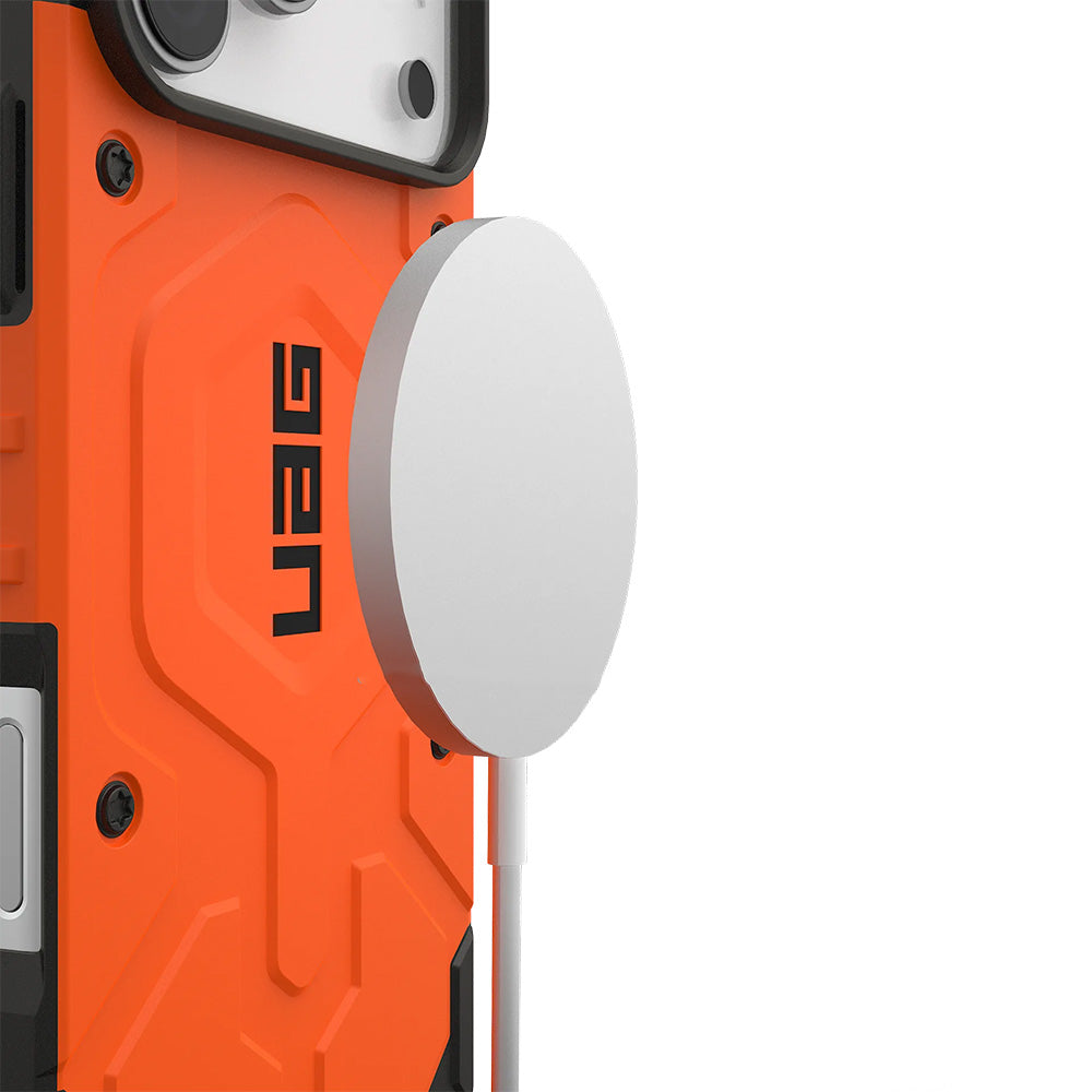 Handyhülle für iPhone 17 Pro Max, Urban Armor Gear Pathfinder Mag mit MagSafe, Orange mit Schwarzen Elementen