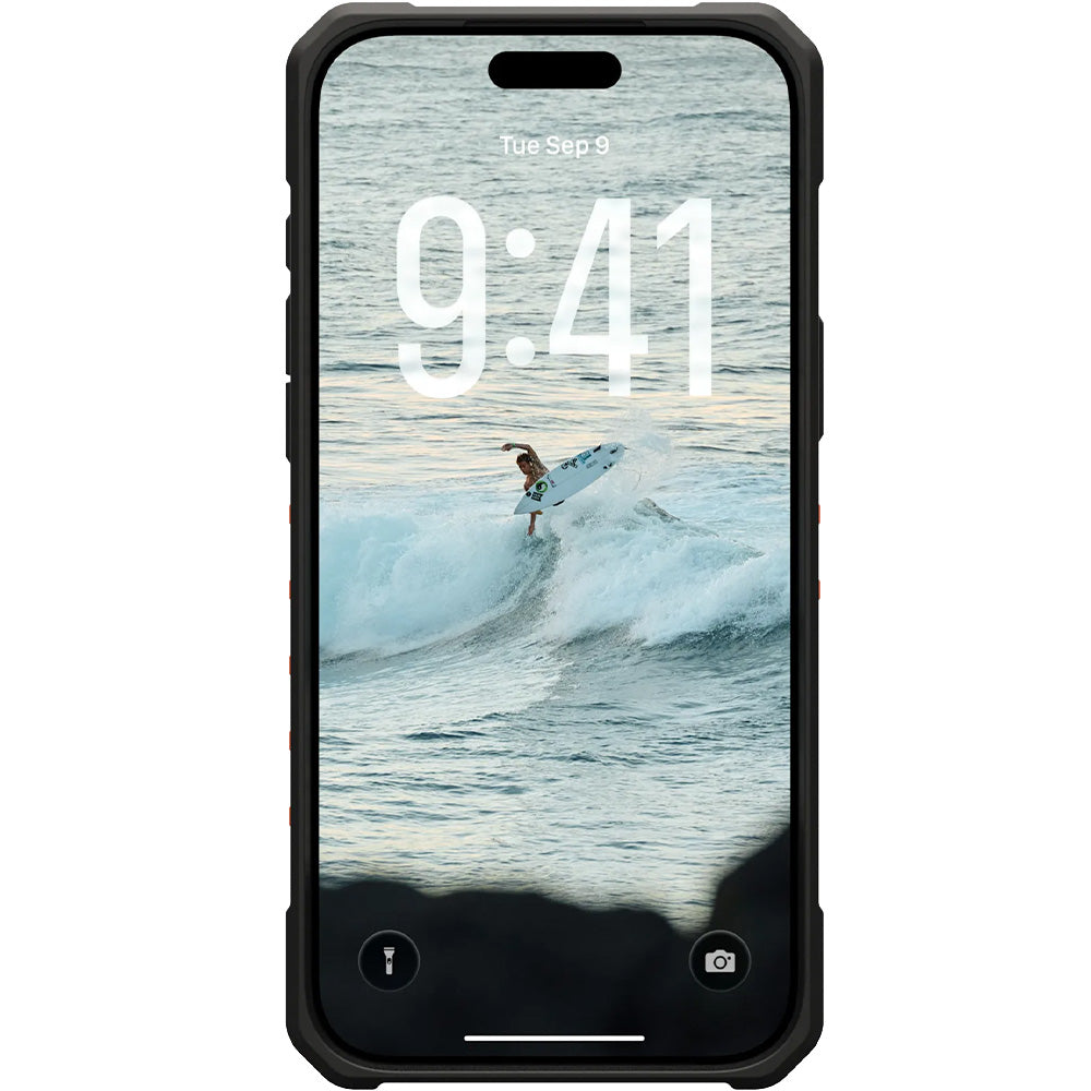 Handyhülle für iPhone 17 Pro Max, Urban Armor Gear Pathfinder Mag mit MagSafe, Orange mit Schwarzen Elementen