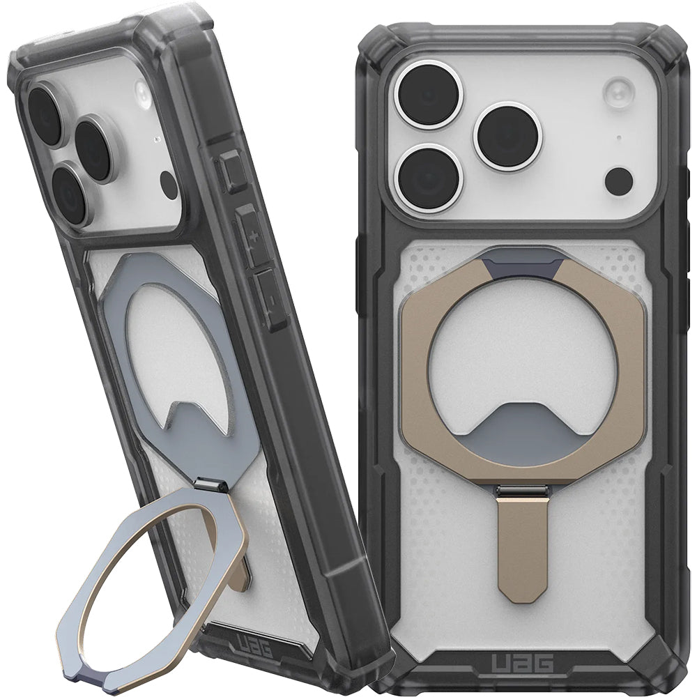 Handyhülle für iPhone 17 Pro, Urban Armor Gear Plasma XTE Mag mit MagSafe, Schwarz und Transparent