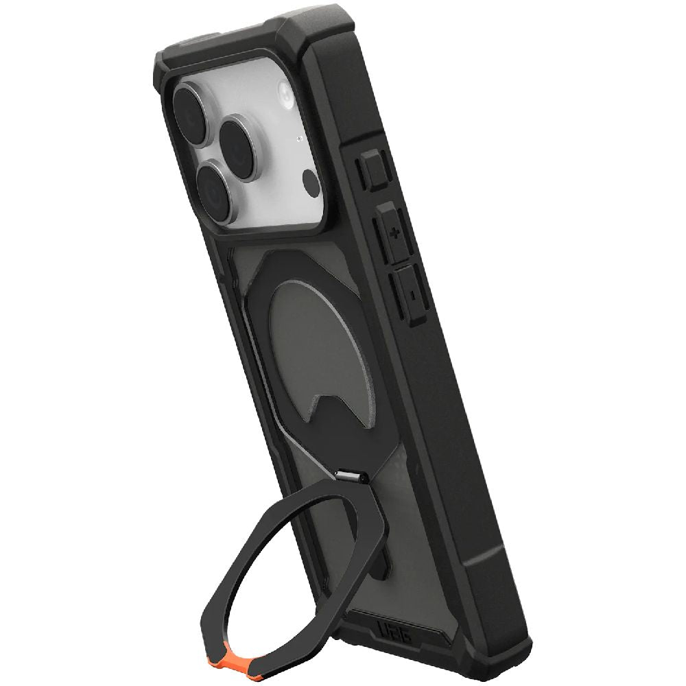 Handyhülle für iPhone 17 Pro, Urban Armor Gear Plasma XTE Mag mit MagSafe, Grau mit schwarzen Rahmen
