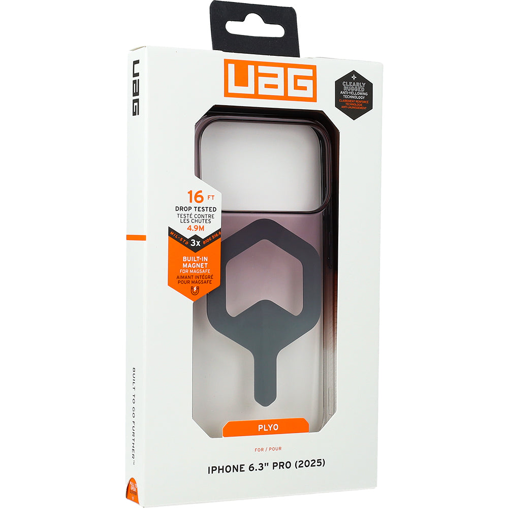 Handyhülle für iPhone 17 Pro, Urban Armor Gear Plyo Mag mit MagSafe, Durchscheinend-Schwarz