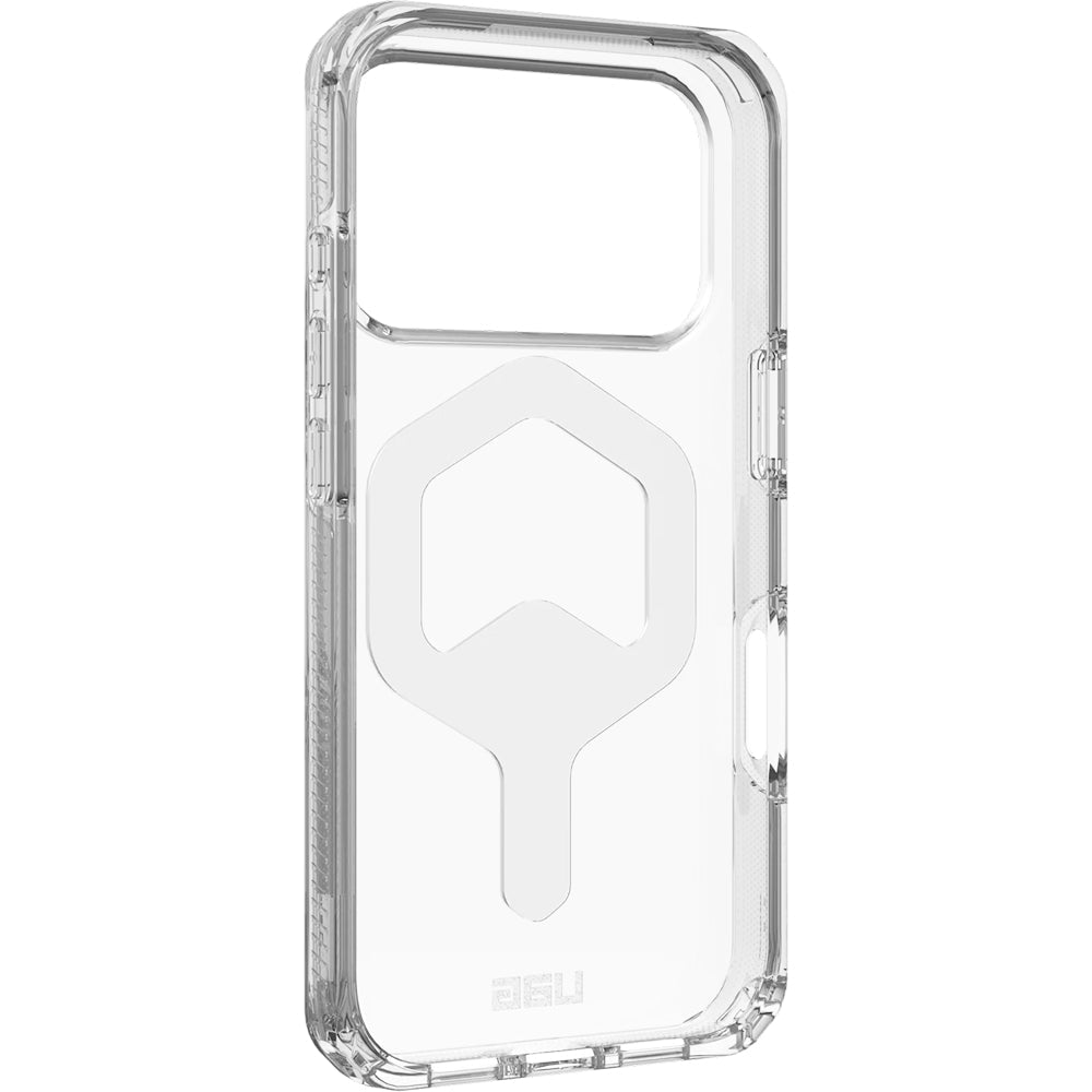 Handyhülle für iPhone 17, Urban Armor Gear Plyo Mag mit MagSafe, Transparent und Weiß