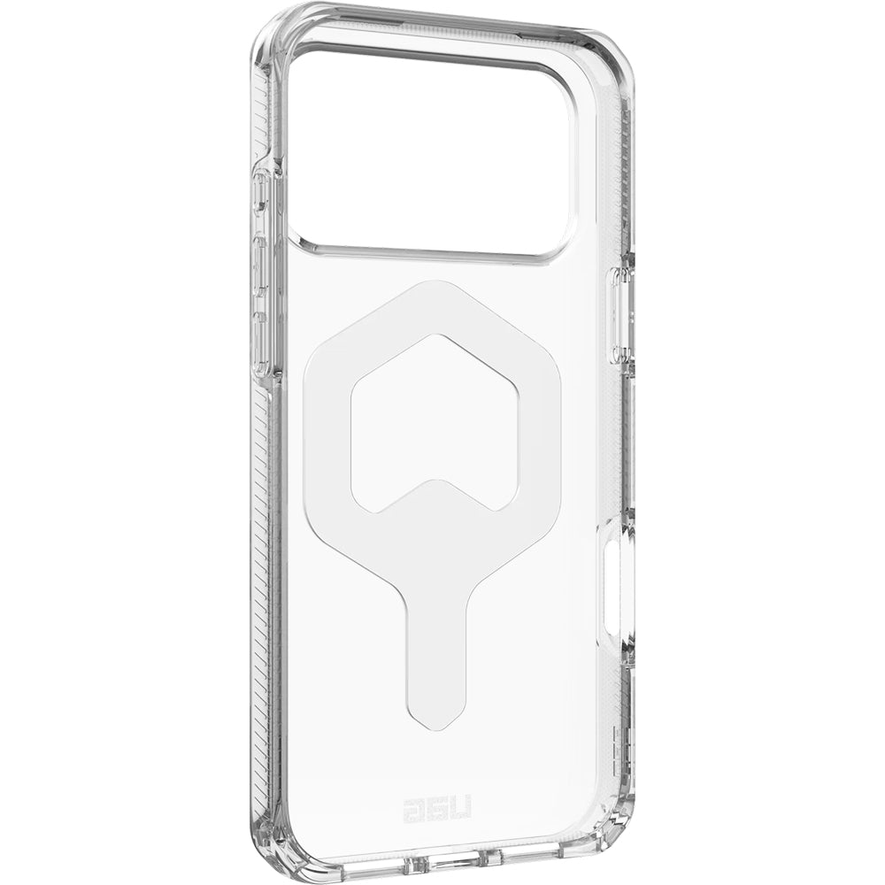 Handyhülle für iPhone 17 Pro Max, Urban Armor Gear Plyo Mag mit MagSafe, Transparent und Weiß