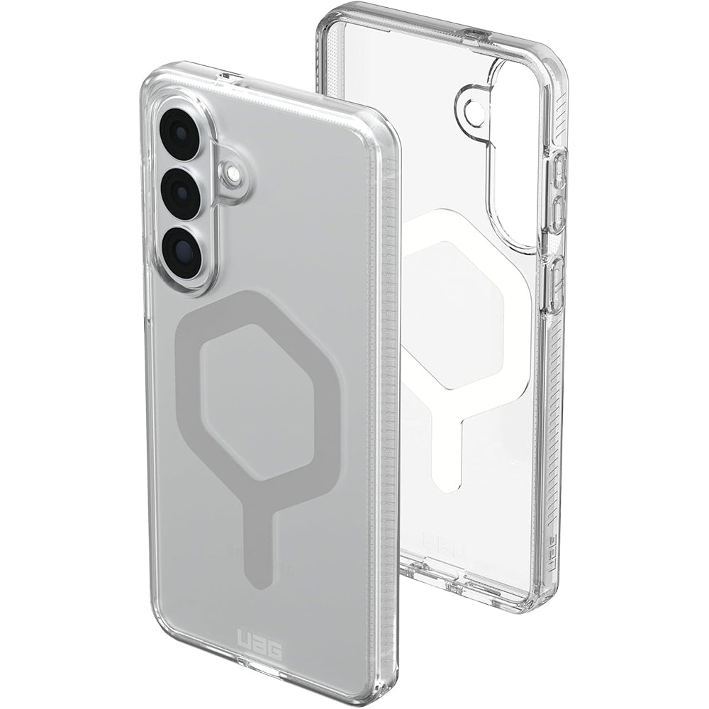 Handyhülle für Galaxy S26 Plus, Urban Armor Gear Plyo Magnet, Transparent und Grau