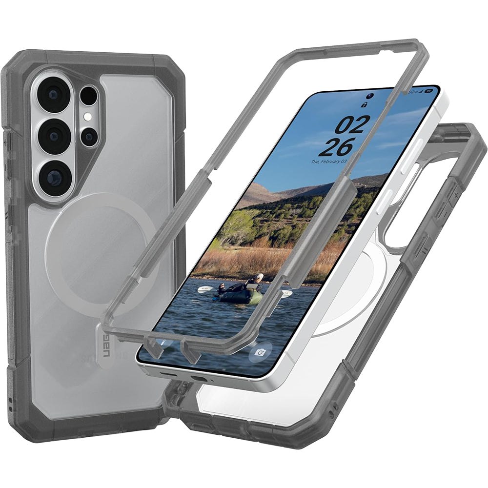 Handyhülle für Galaxy S26 Ultra, Urban Armor Gear Trooper Mag, Transparent/Weiß/Titan
