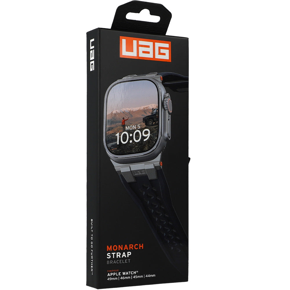 Armband für Apple Watch 49/46/45/44 mm, UAG Monarch Strap, Schwarz