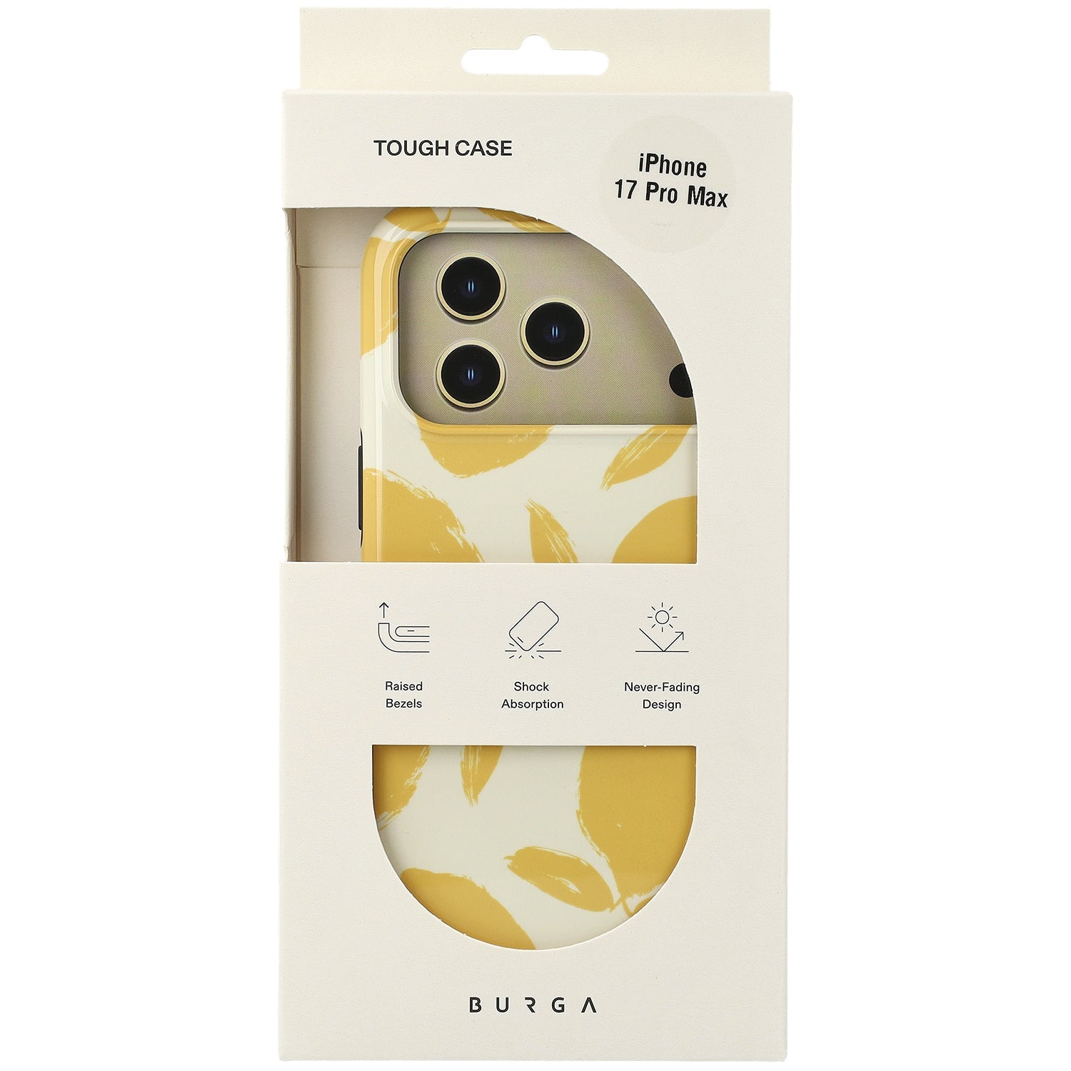 Handyhülle für iPhone 17 Pro Max, Burga Lemon Tart Tough Magnetic, Gelb mit Zitronenmuster