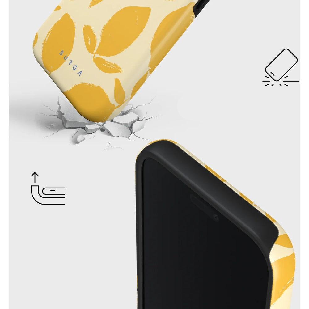 Handyhülle für iPhone 17 Pro Max, Burga Lemon Tart Tough Magnetic, Gelb mit Zitronenmuster