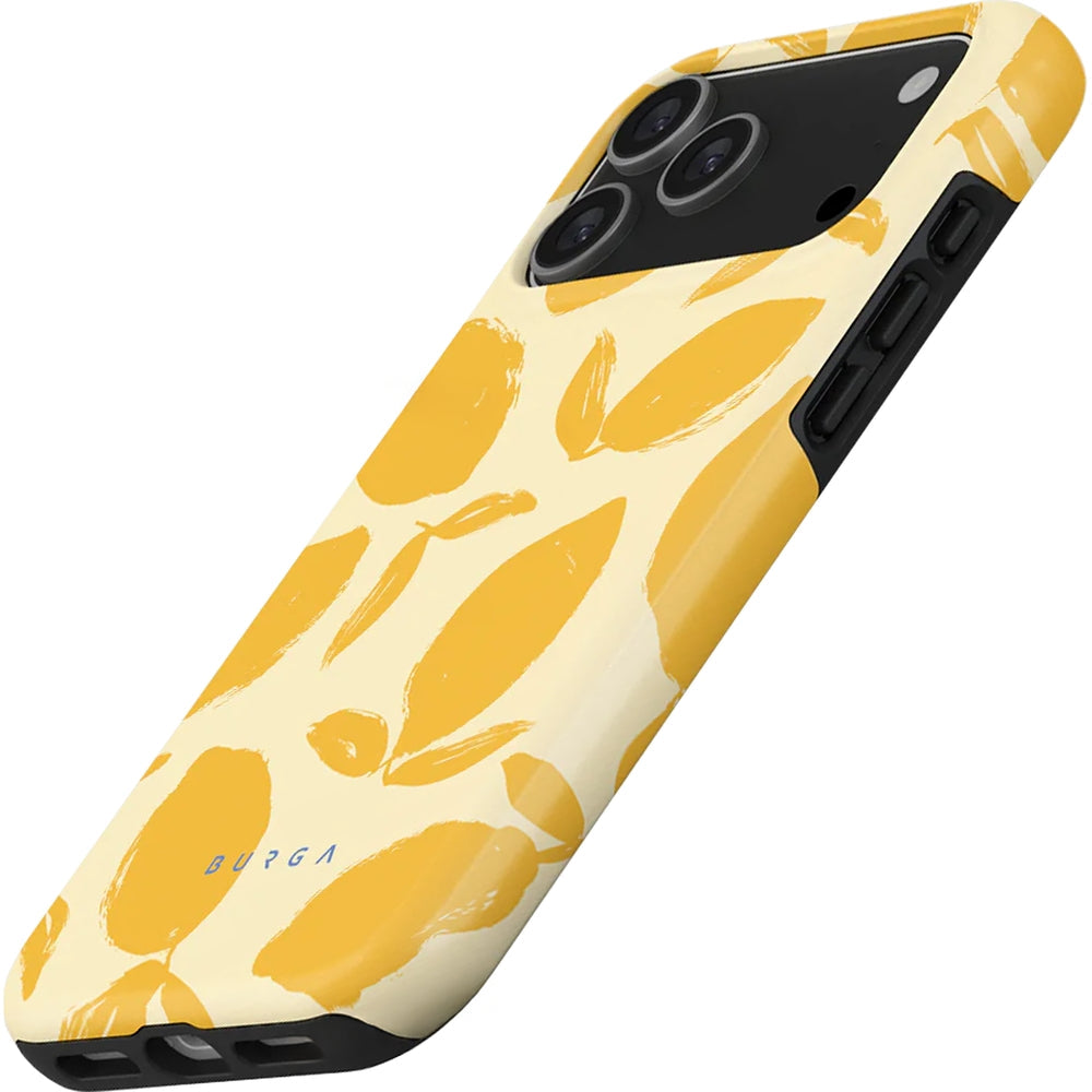 Handyhülle für iPhone 17 Pro Max, Burga Lemon Tart Tough Magnetic, Gelb mit Zitronenmuster