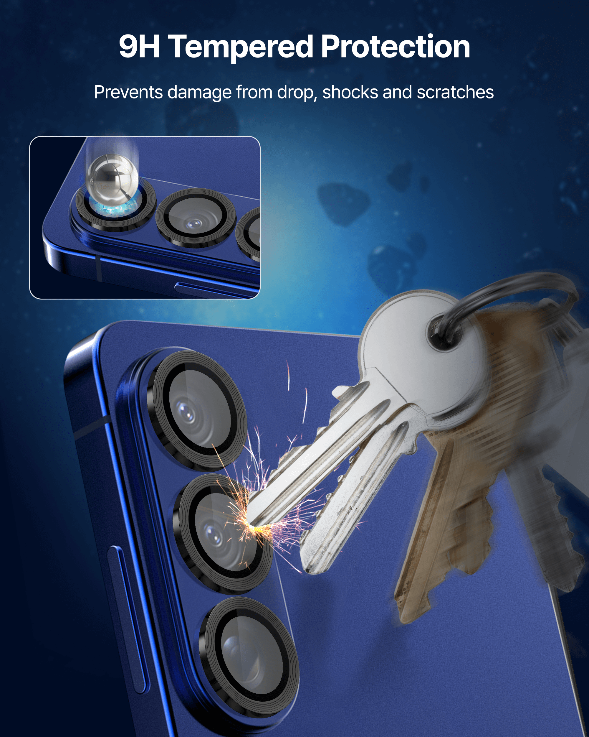 Kameraschutzglas für Galaxy S26, Galaxy S26+, Whitestone CLenZ Camera Protector, 1 Stück (3/6)