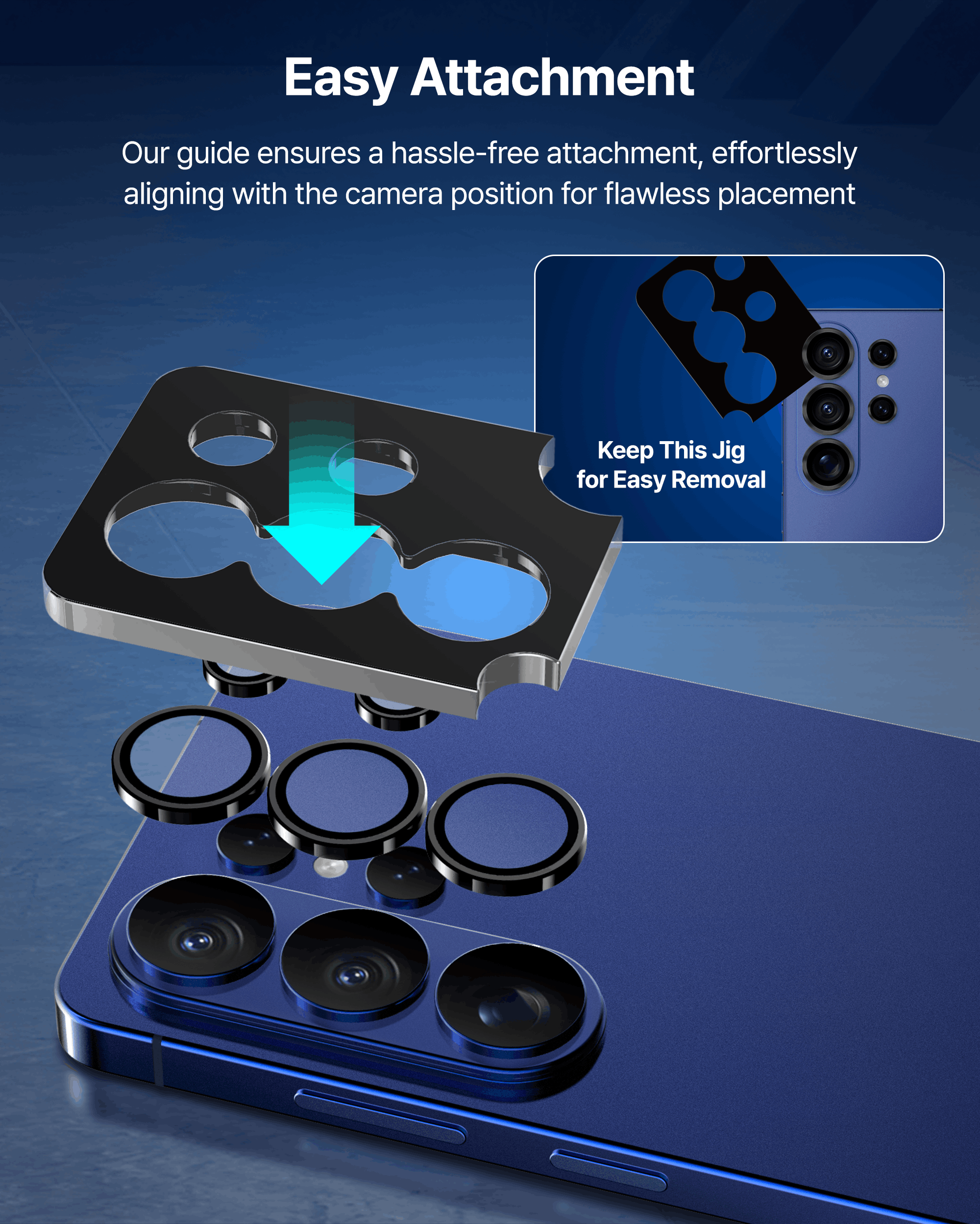 Kameraschutzglas für Galaxy S26 Ultra, Whitestone CLenZ Camera Protector, 1 Stück (4/6)
