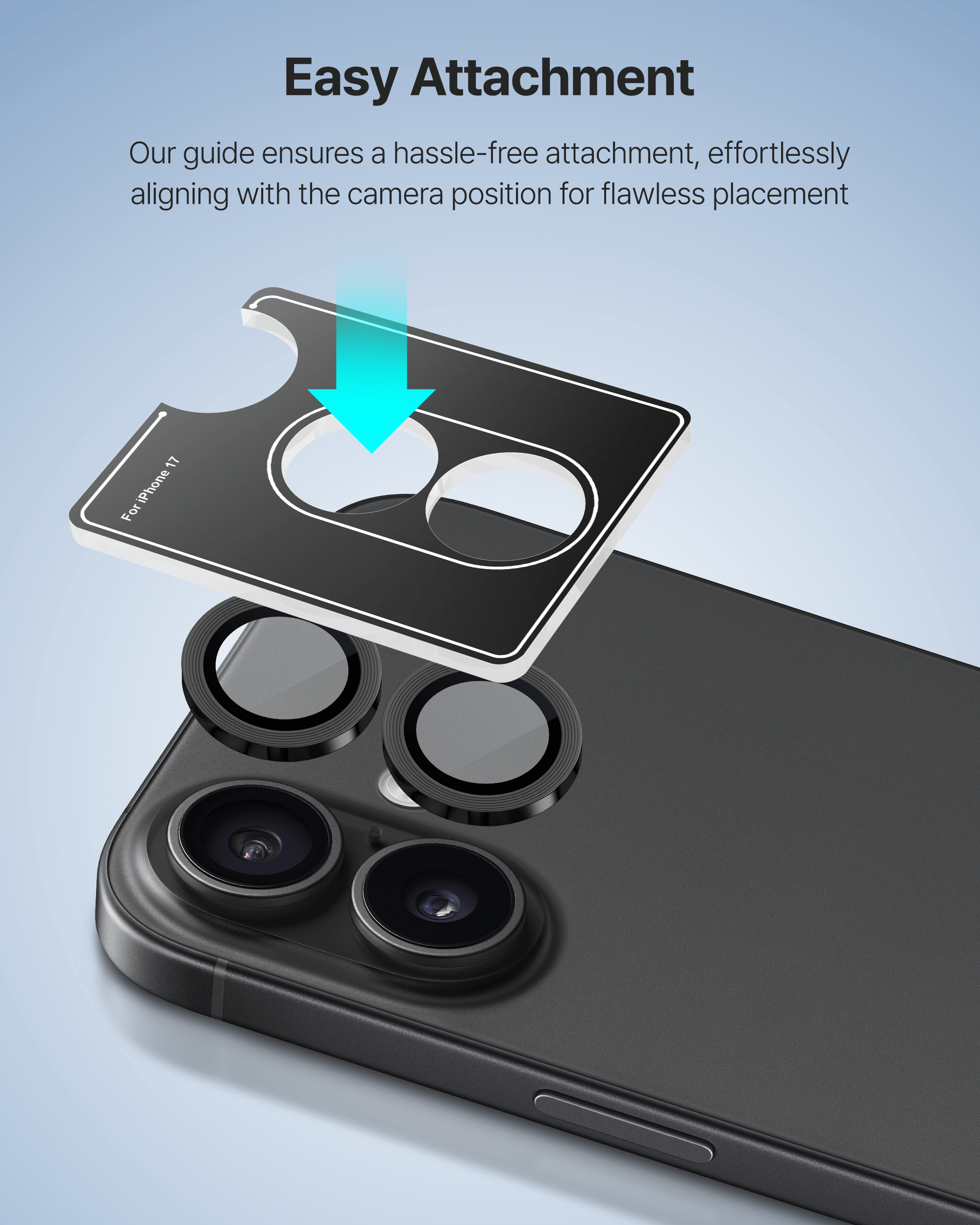 Kameraschutzglas für iPhone 17, Whitestone CLenZ Camera Protector, 1 Stück (4/6)