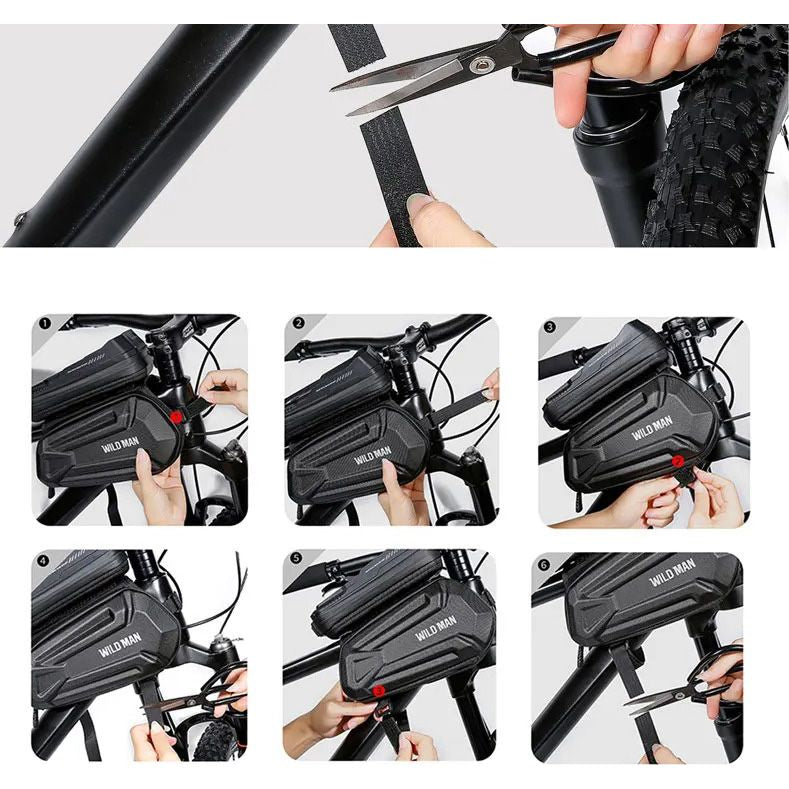 Fahrradhalterung, Rahmentasche Wildman XT6, Schwarz