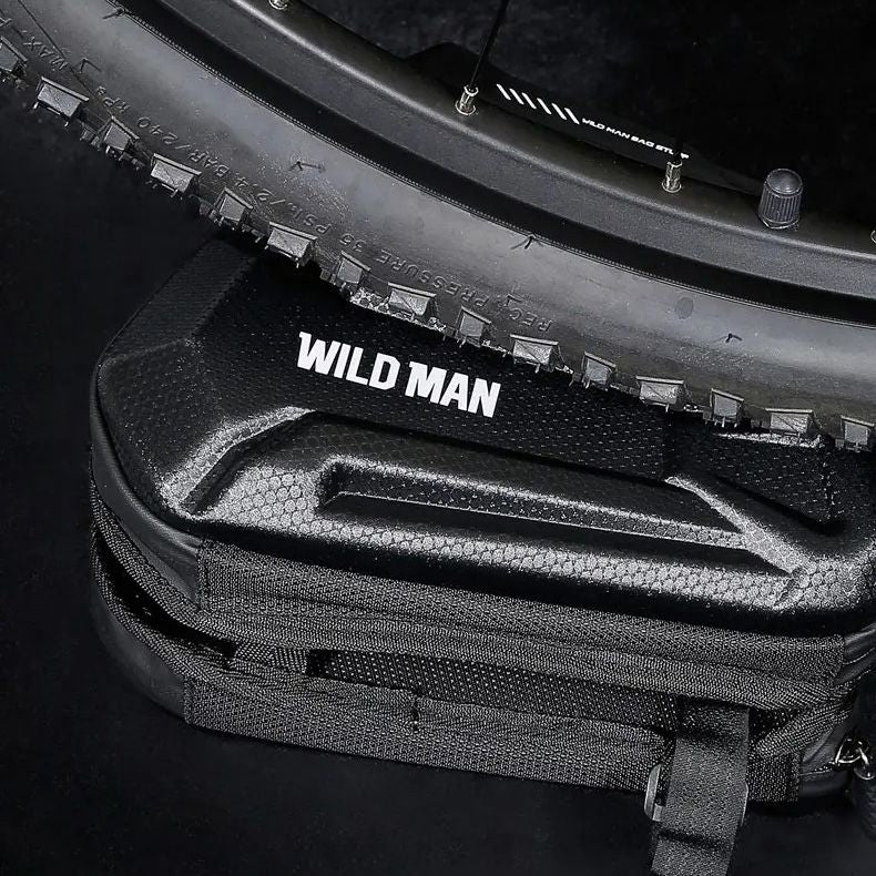 Fahrradhalterung, Rahmentasche Wildman XT6, Schwarz mit hexagonalem Muster