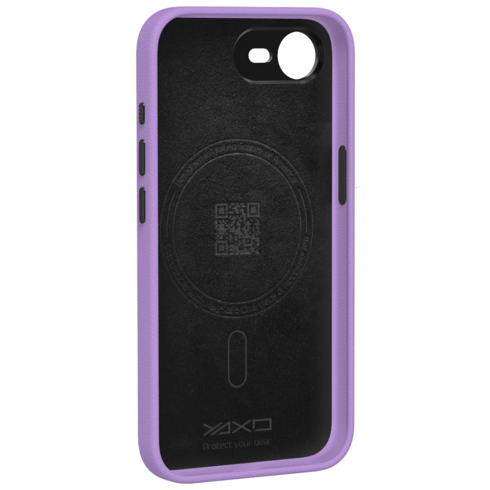 Handyhülle YAXO Leather Gear Slim Case MagSafe für iPhone 17e, violett (12/12)