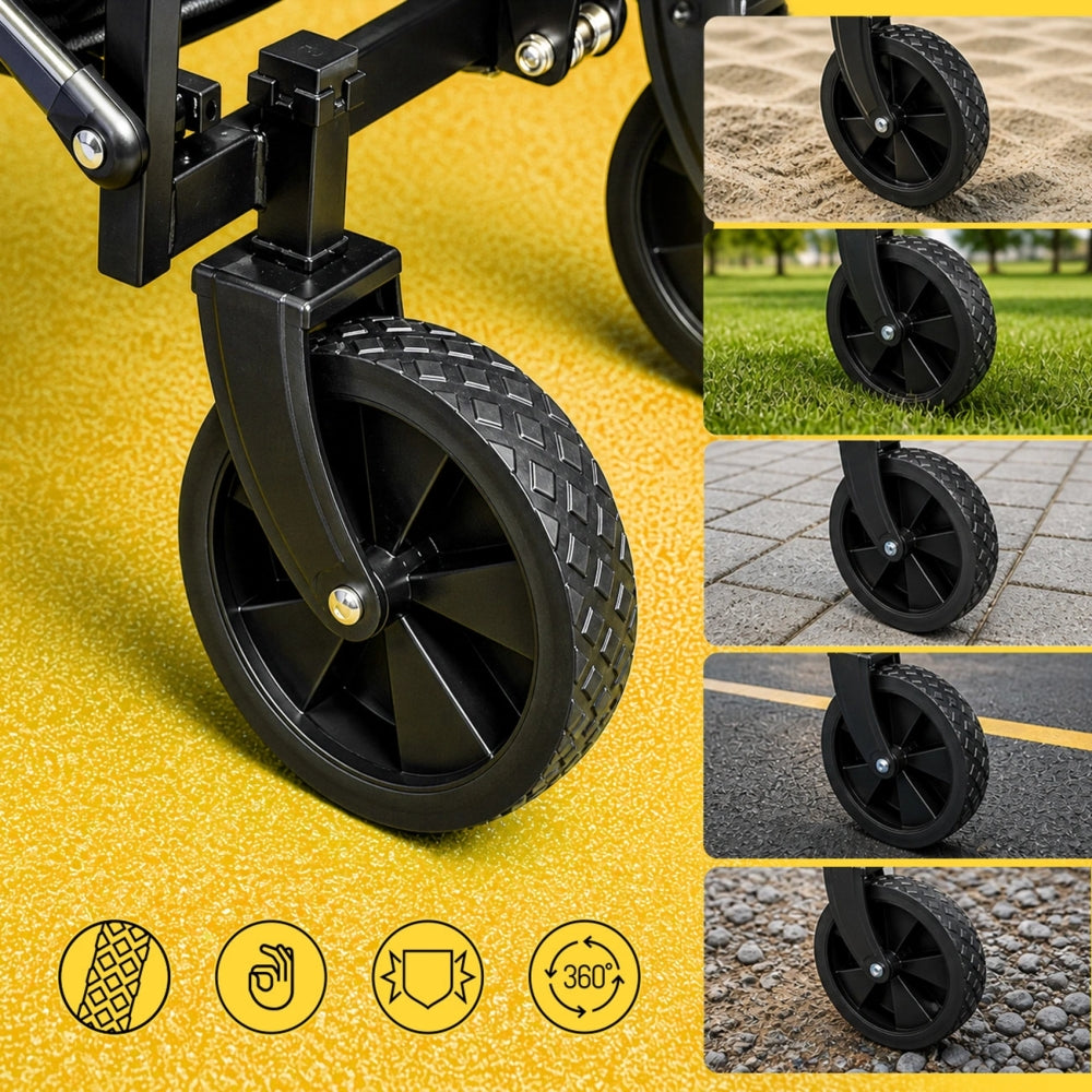 Strand- Reise- und Gartenwagen Wozinsky WZP-80 mit Sicherheitsnetz, bis 80 kg, Schwarz