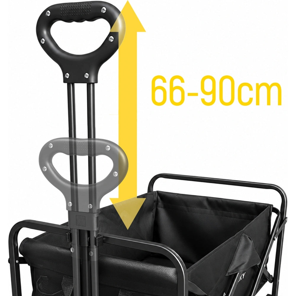 Strand- Reise- und Gartenwagen Wozinsky WZP-80 mit Sicherheitsnetz, bis 80 kg, Schwarz