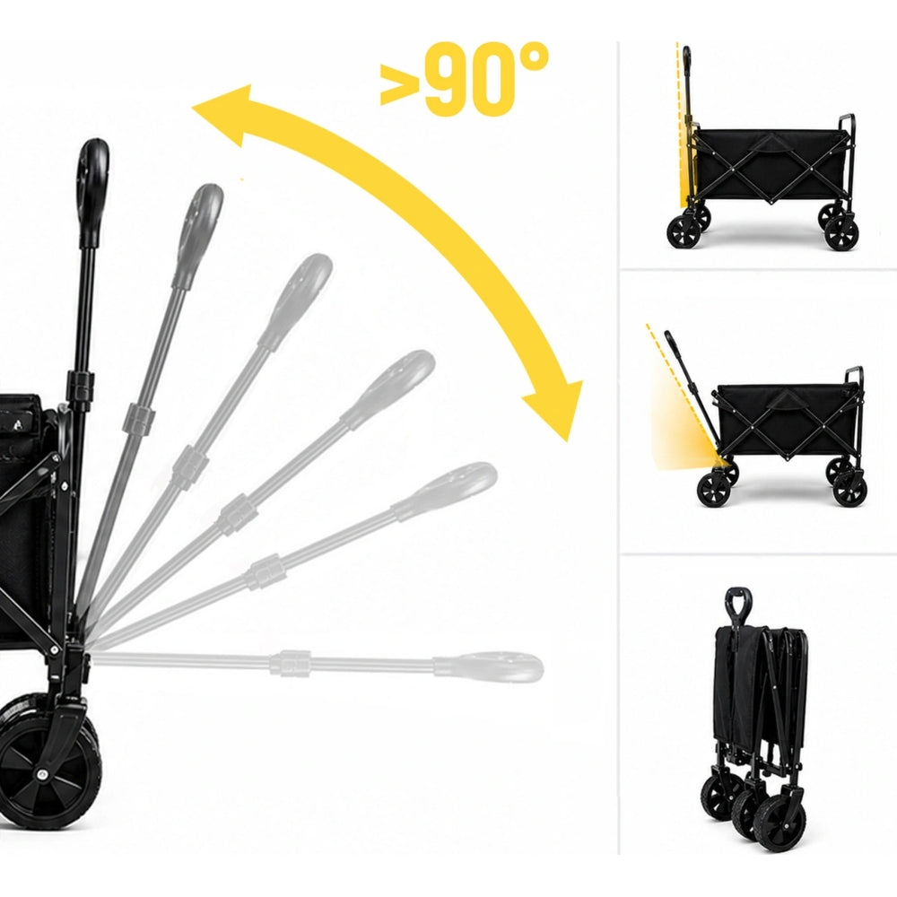 Strand- Reise- und Gartenwagen Wozinsky WZP-80 mit Sicherheitsnetz, bis 80 kg, Schwarz
