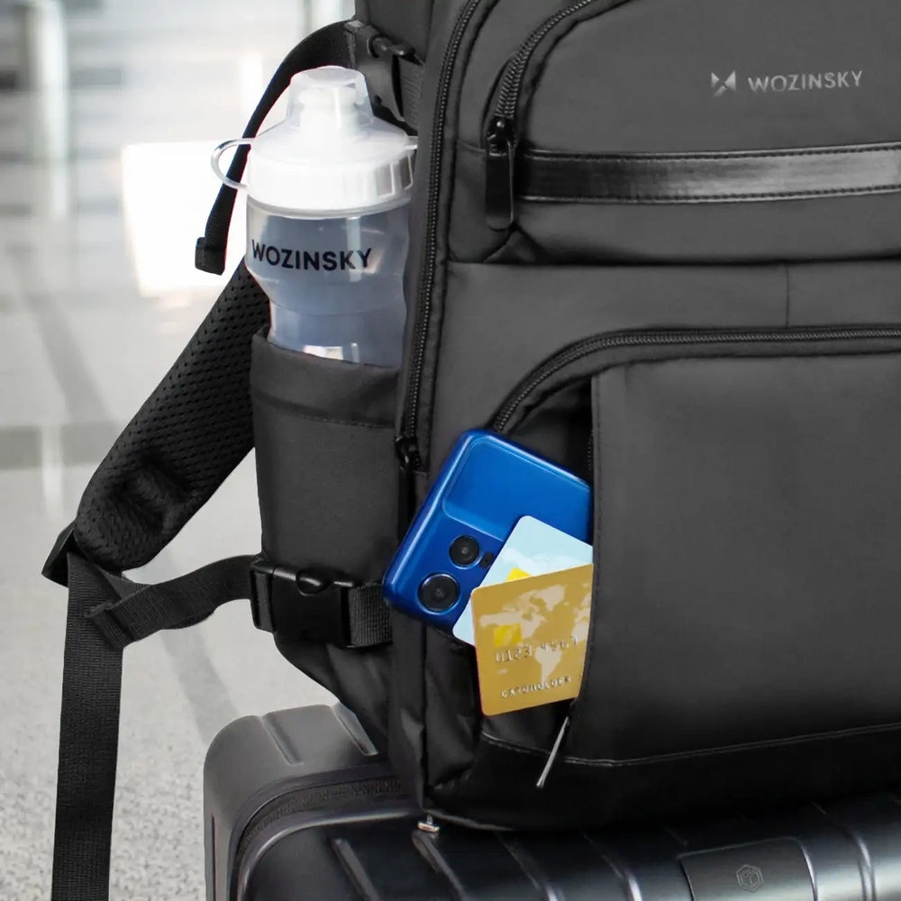 Reiserucksack mit Platz für einen Laptop, 20l, 40x20x25 cm, Wozinsky WPW-20L, Schwarz