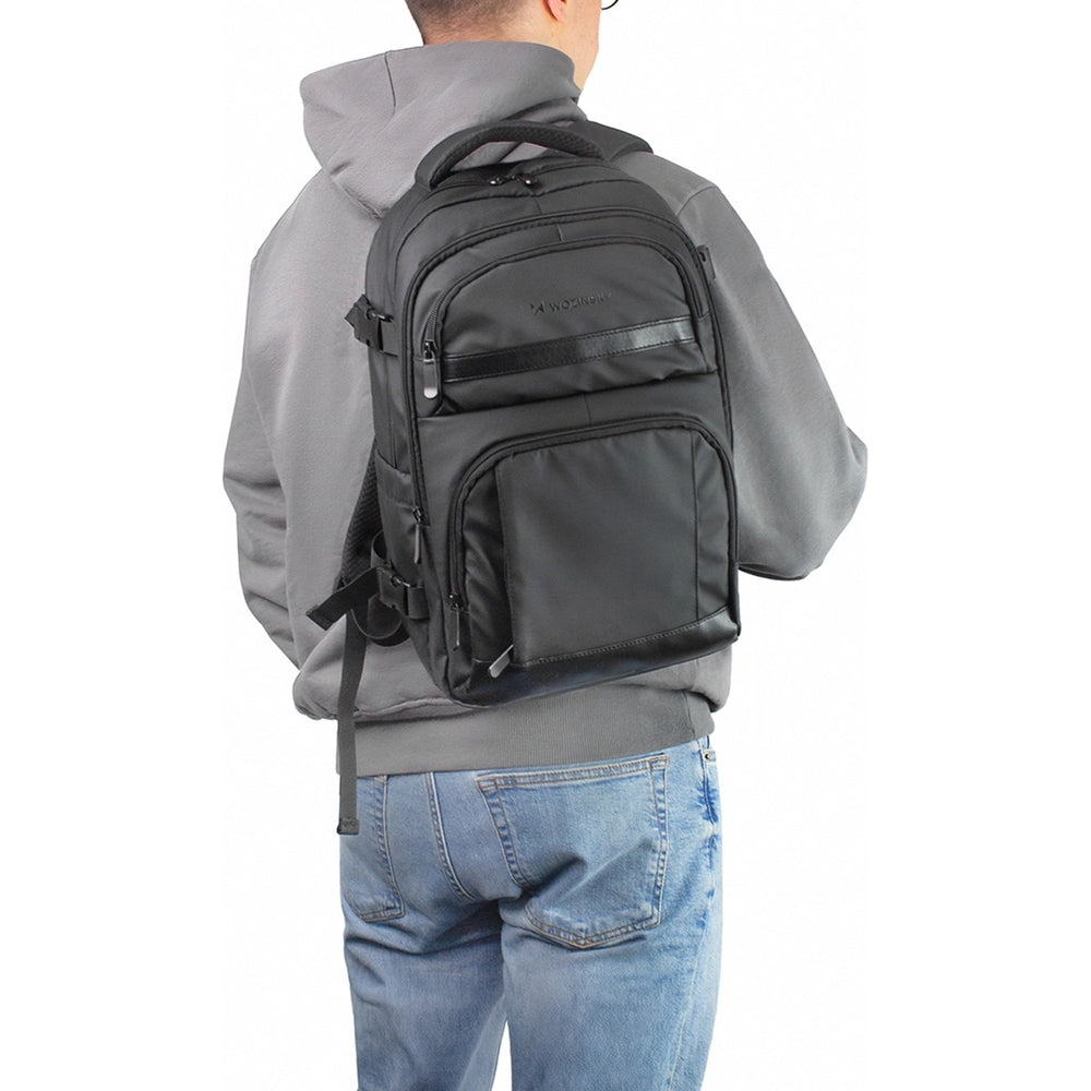 Reiserucksack mit Platz für einen Laptop, 20l, 40x20x25 cm, Wozinsky WPW-20L, Schwarz
