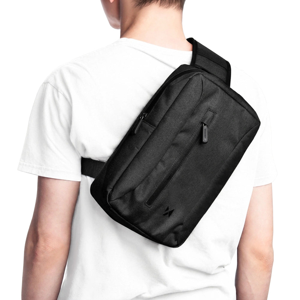 Wozinsky WSB6GR Sporttasche für den Lenker von Rollern/Fahrrädern mit Schultergurt, 5 l, Schwarz