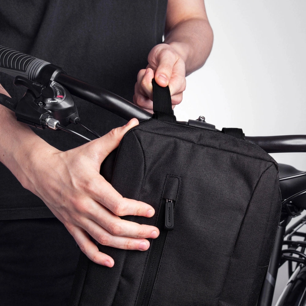 Wozinsky WSB6GR Sporttasche für den Lenker von Rollern/Fahrrädern mit Schultergurt, 5 l, Schwarz