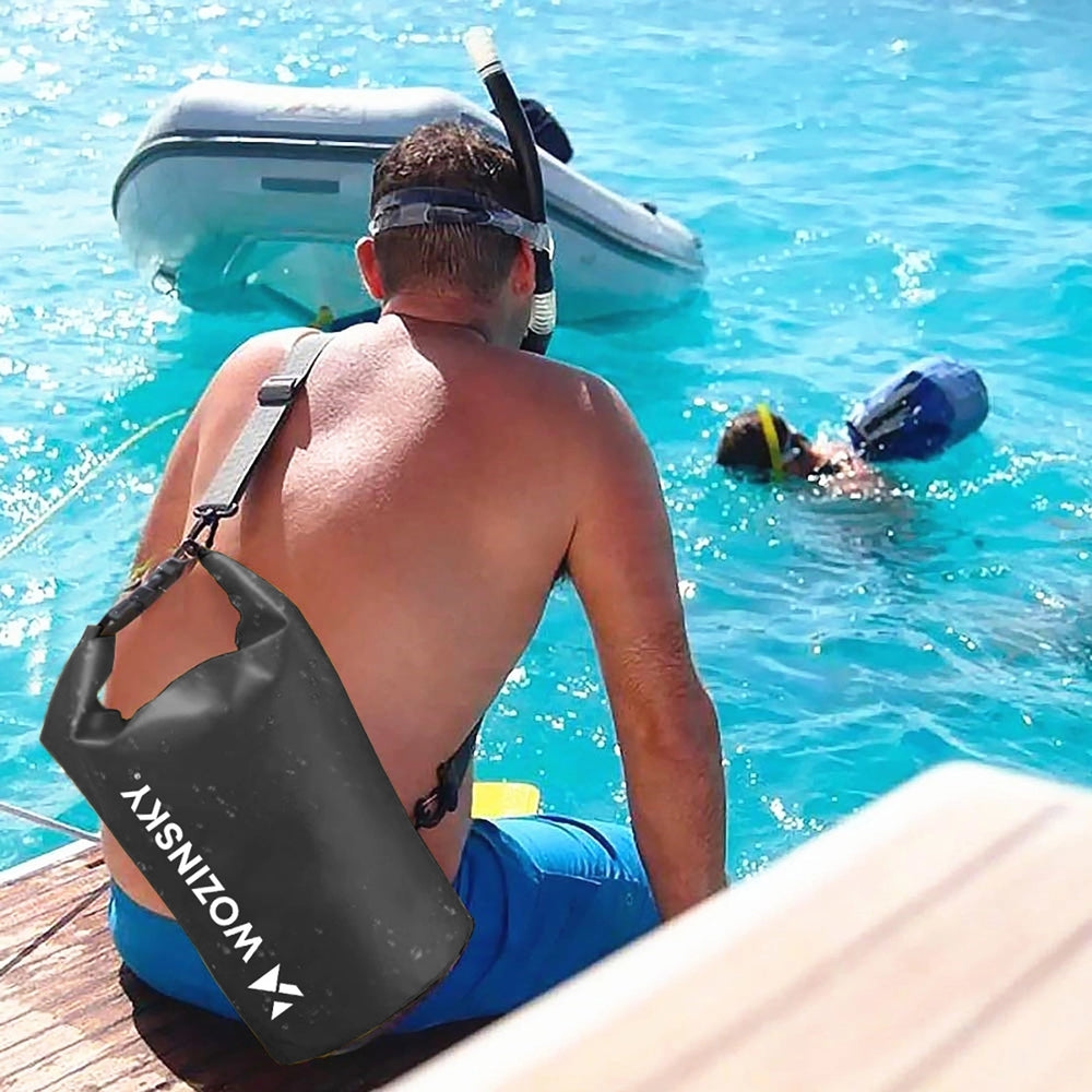 Wasserdichter Reisebeutel 10 l, Wozinsky WWK-10, Schwarz