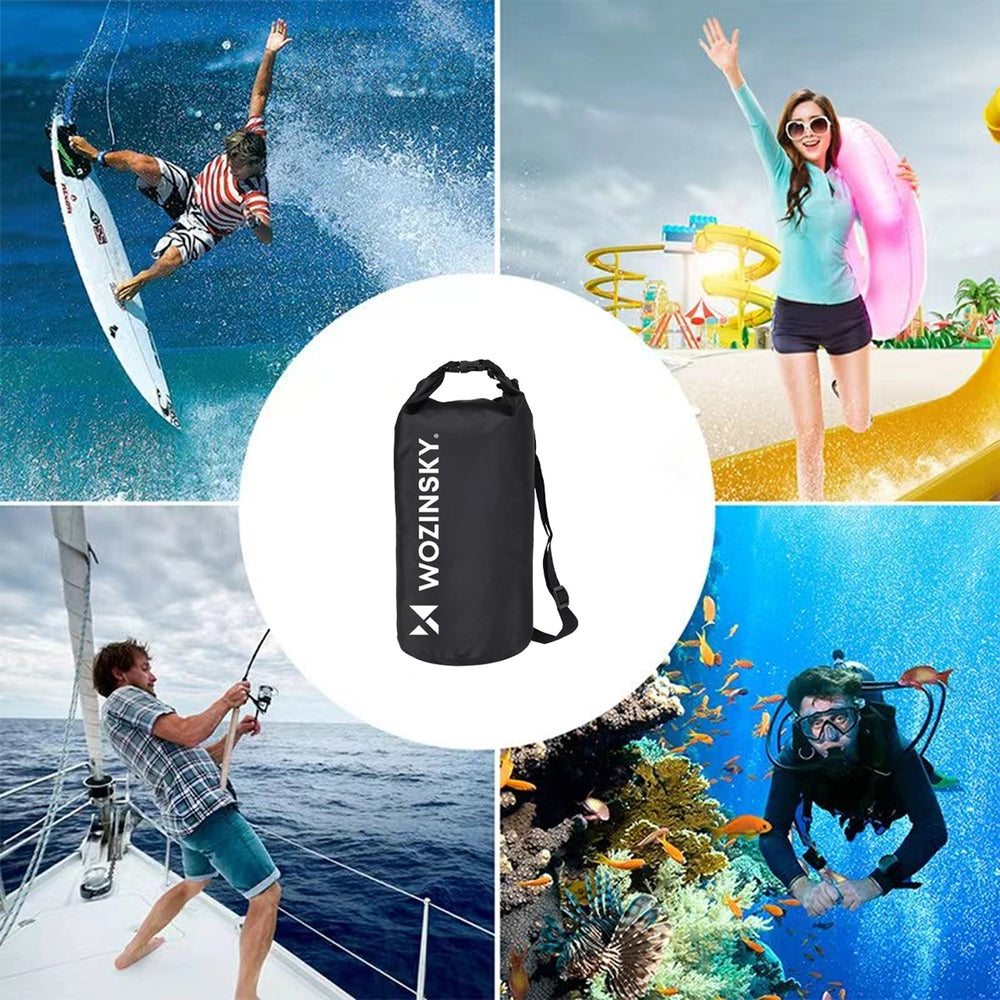 Wasserdichter Reisebeutel 10 l, Wozinsky WWK-10, Schwarz