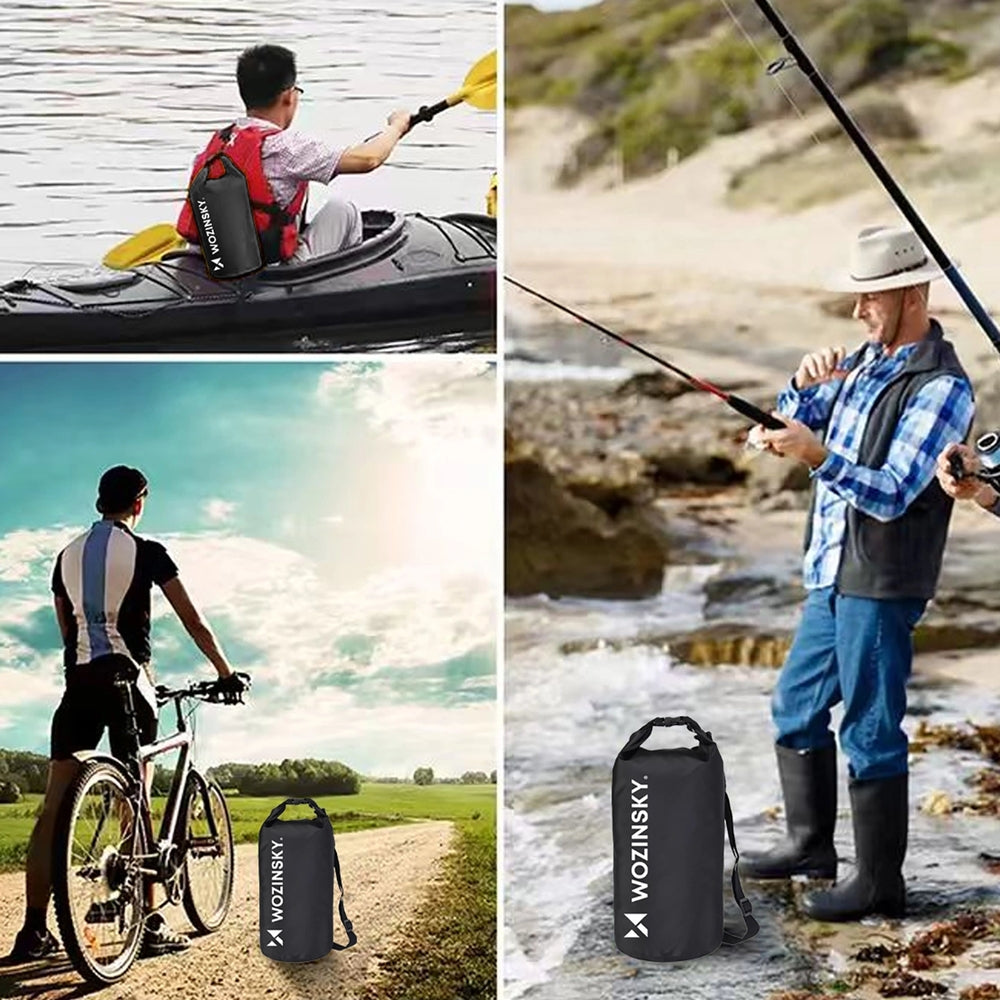 Wasserdichter Reisebeutel 10 l, Wozinsky WWK-10, Schwarz