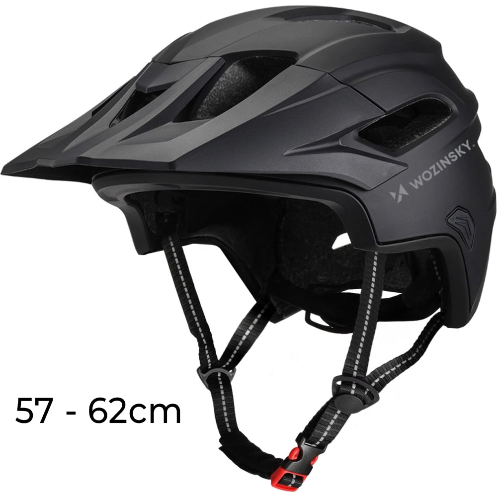 Fahrradhelm 57-62 cm mit abnehmbarem Visier, Wozinsky HT-009, Schwarz