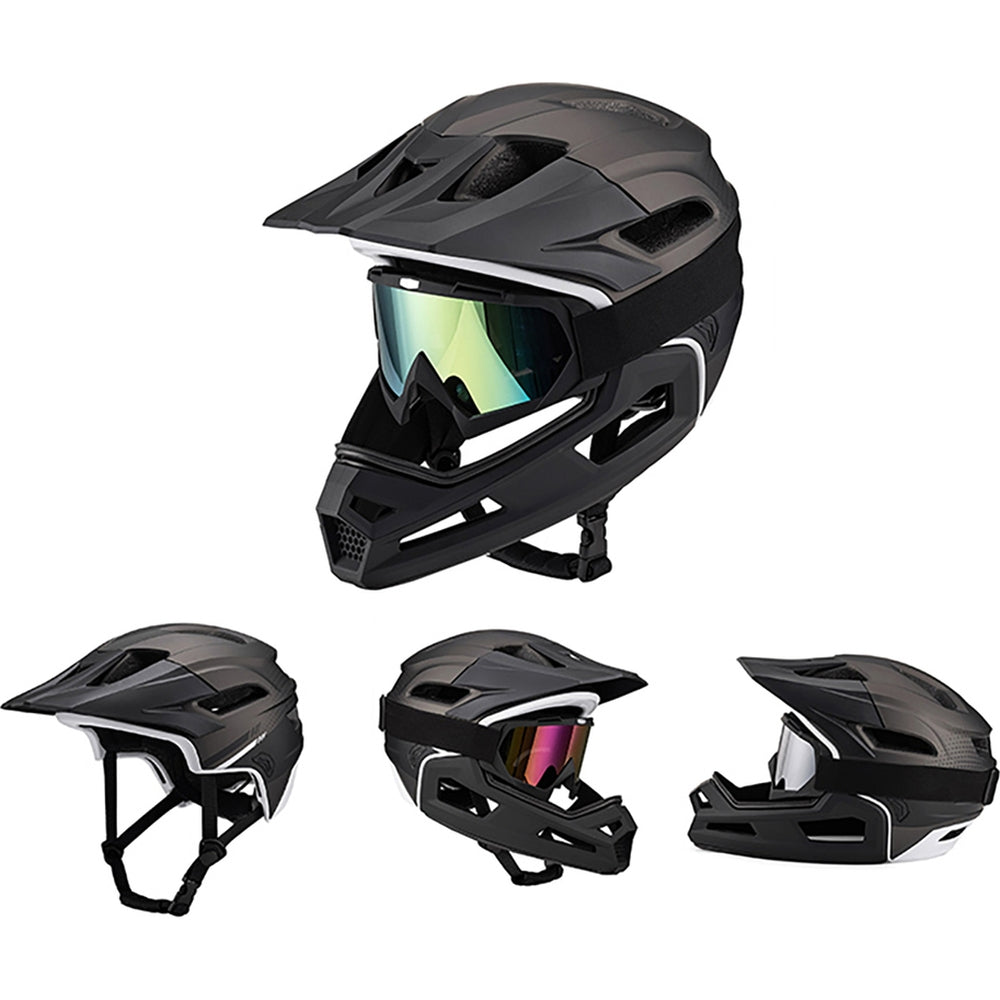 Fahrradhelm 57-62 cm mit abnehmbarem Visier, Wozinsky HT-009, Schwarz
